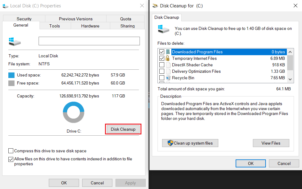 disk cleanup