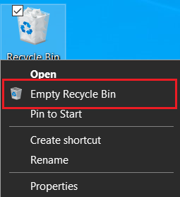 empty recycle bin