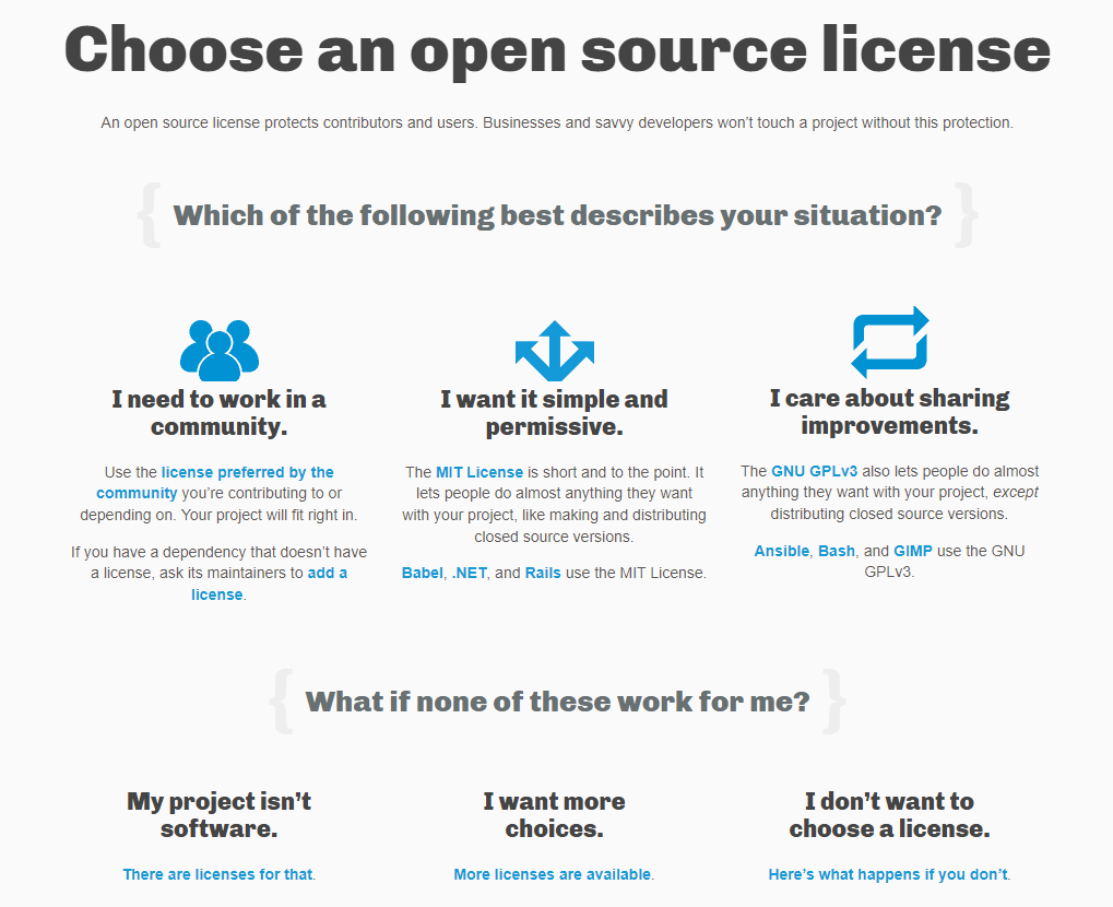 choose an open source license