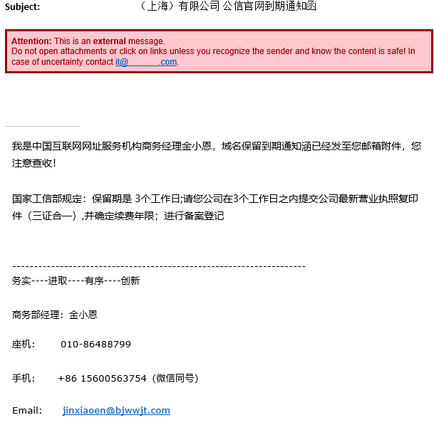 real case of domain fraud