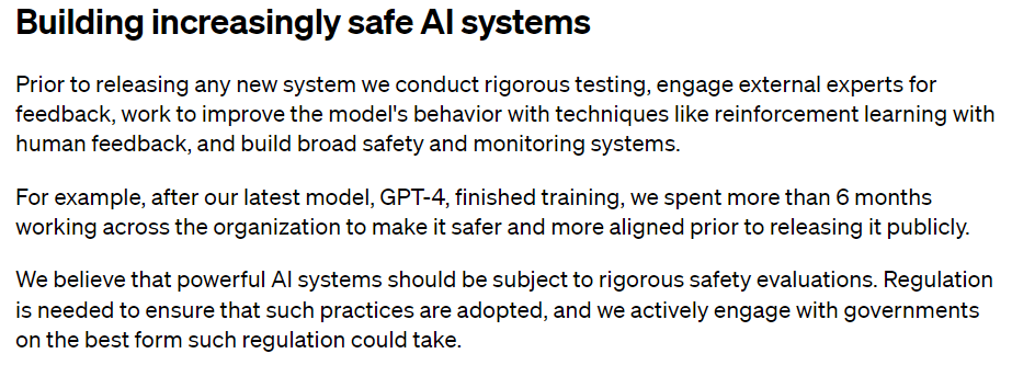 Building increasingly safe AI systems
