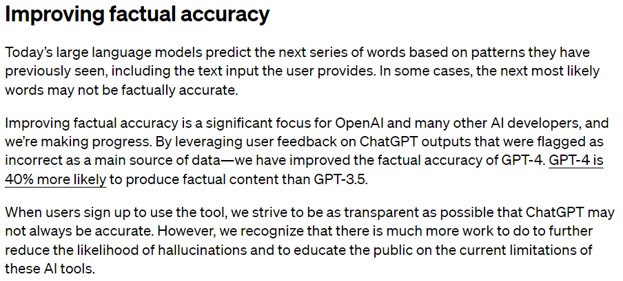 Improving factual accuracy