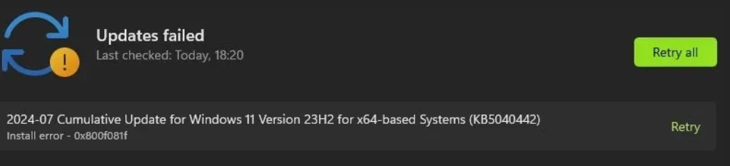 update fails-windows