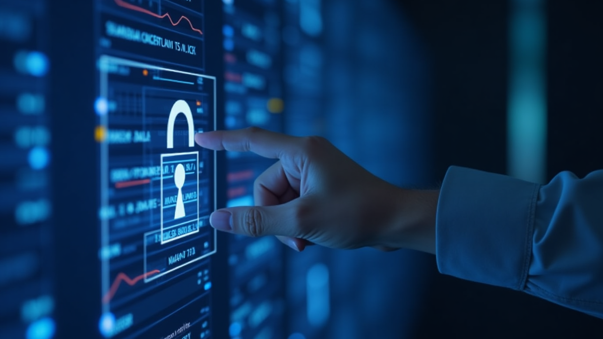 Shield symbolizing advanced cybersecurity in IT outsourcing